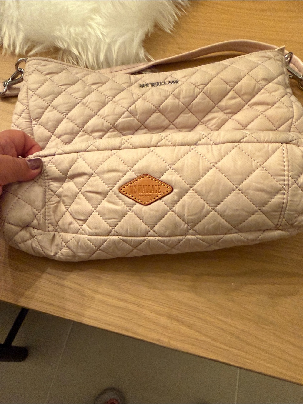 MZ Wallace Quilted Shoulder Bag in Light Blush Pink - Picture 6 of 11